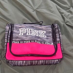 PINK Victoria's Secret Black and Pink Cosmetic Bag